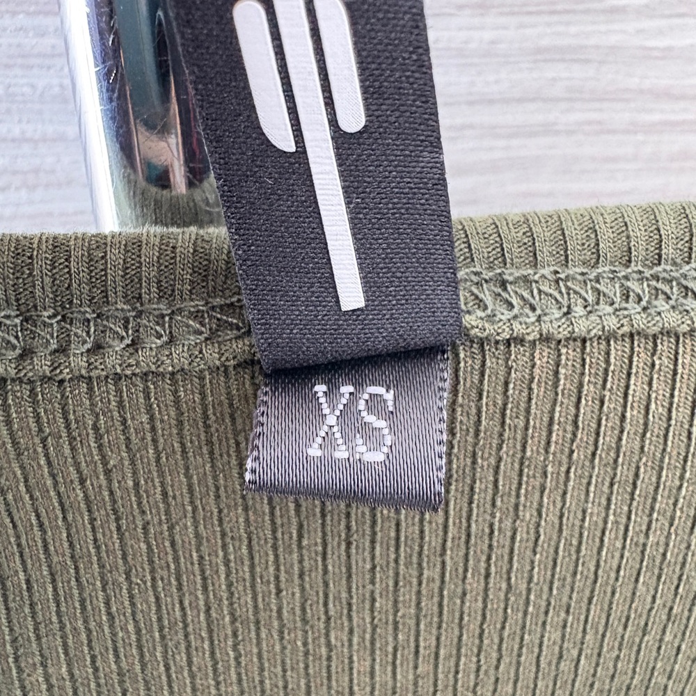 Adam Selman Square Neck Cardigan in “Army” green - Picture 9 of 14
